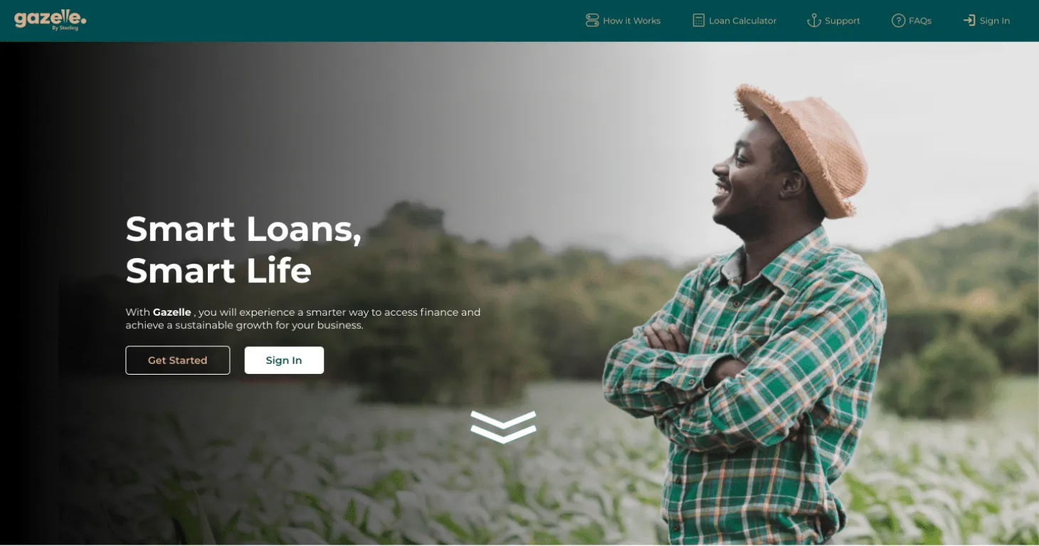 Dashboard of Gazelle, the business lending platform